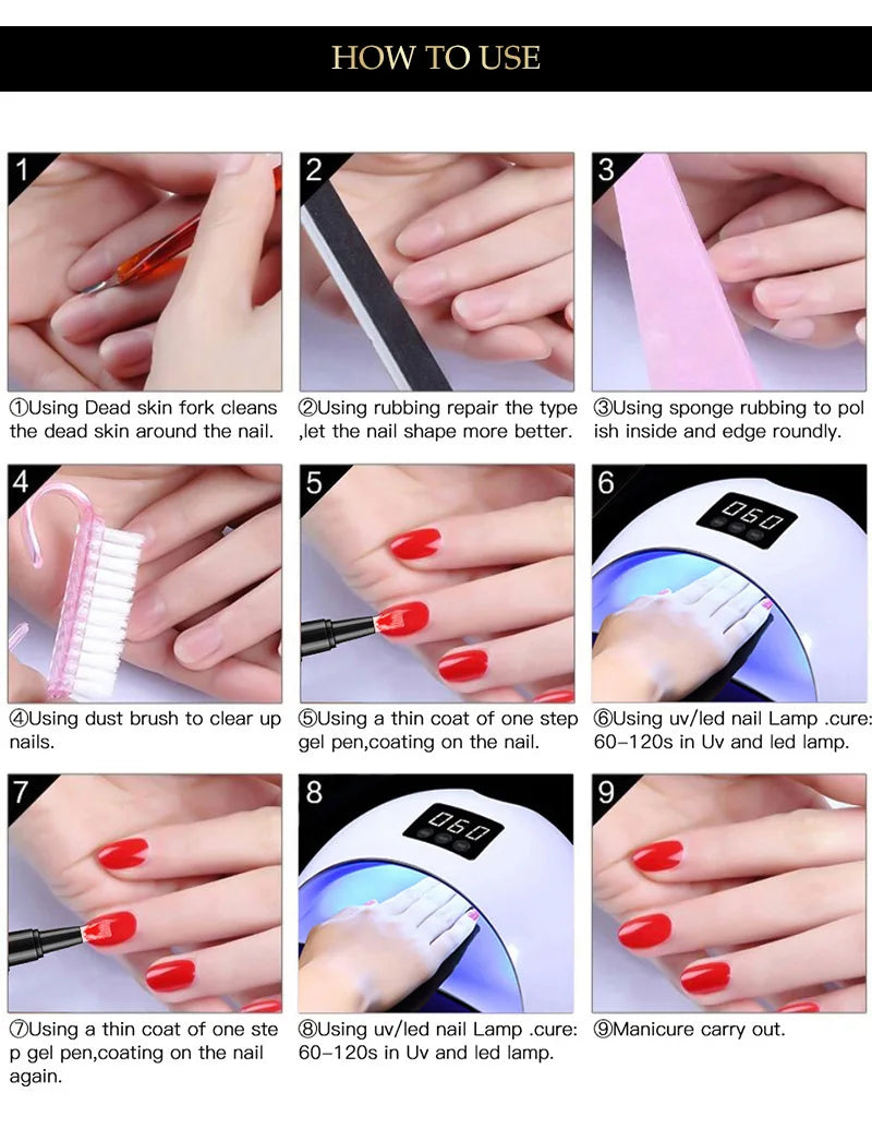 VERNIS PEN UV GEL (5 COULEURS)