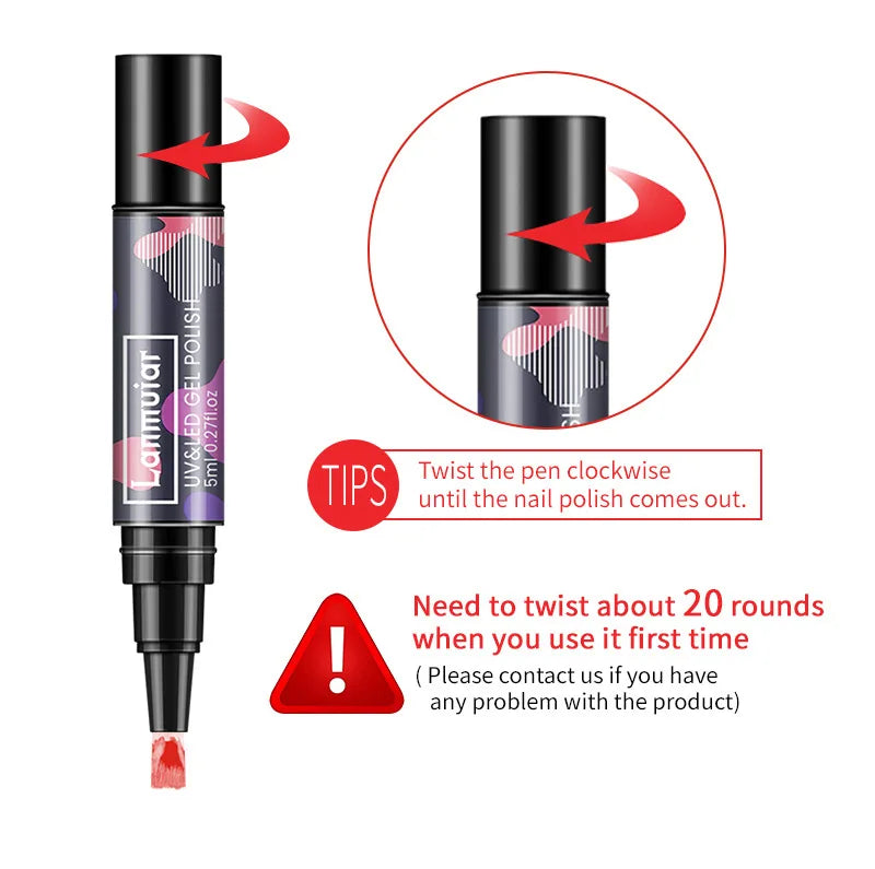 VERNIS PEN UV GEL (5 COULEURS)